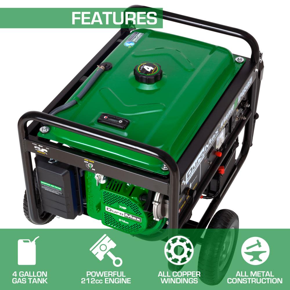Duromax 4850-Watt Gasoline/Propane Portable Generator - Ascmtools