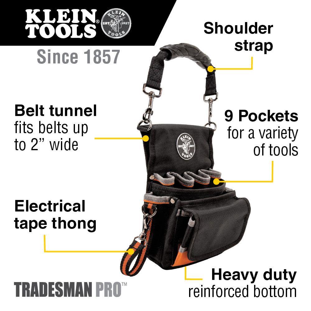 Klein Tools Tradesman Pro 9 Pocket Tool Pouch - Ascmtools