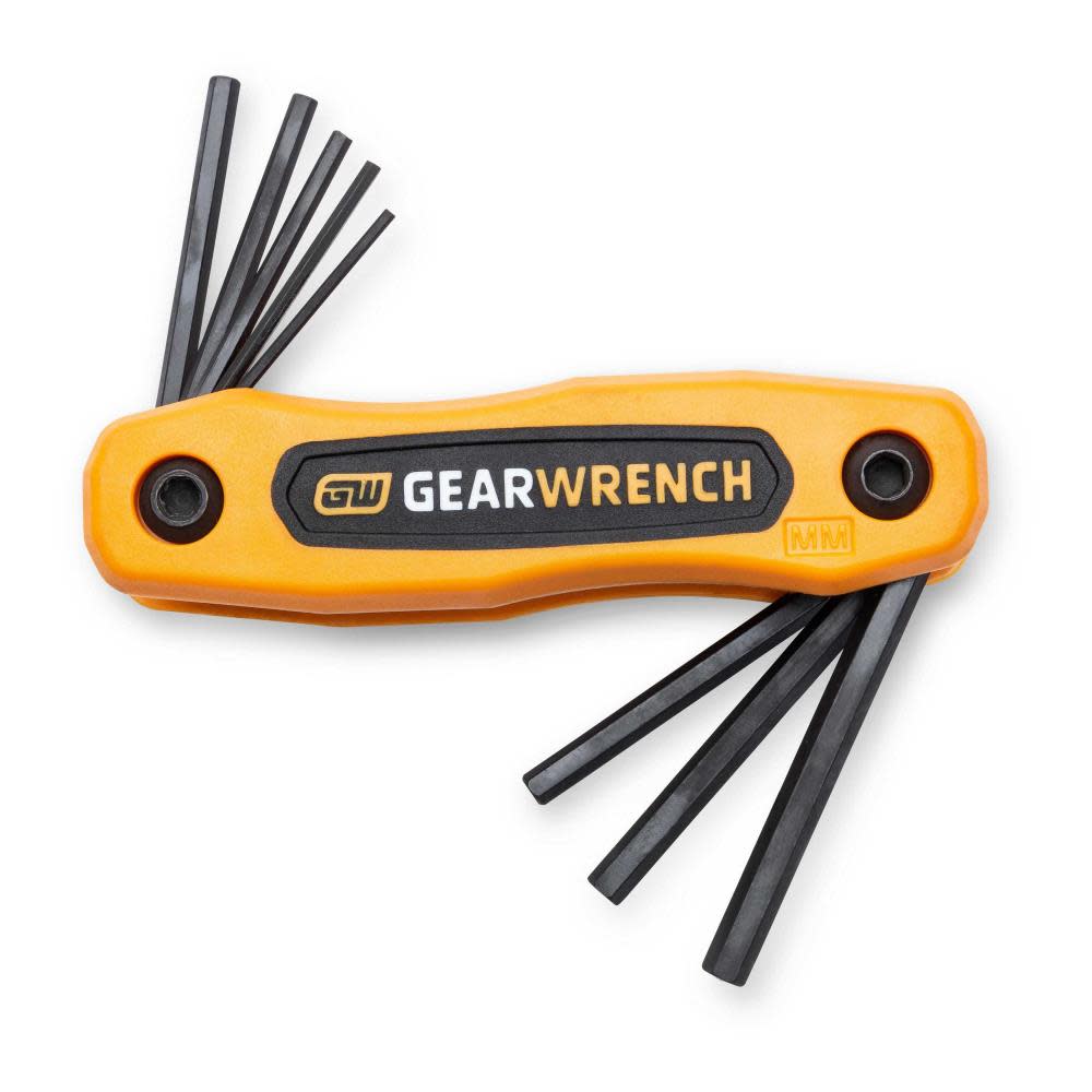 GEARWRENCH SAE/Metric Short Arm Folding Hex Key Set 17pc - Ascmtools