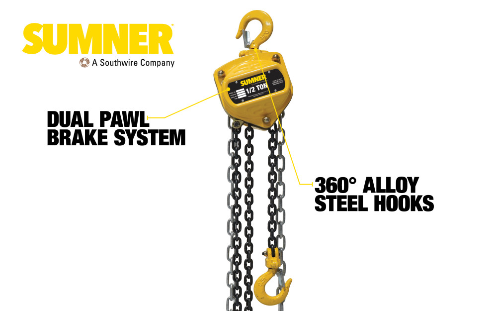 Sumner Chain Hoist 1/2 Ton with 10′ Chain Fall - Ascmtools