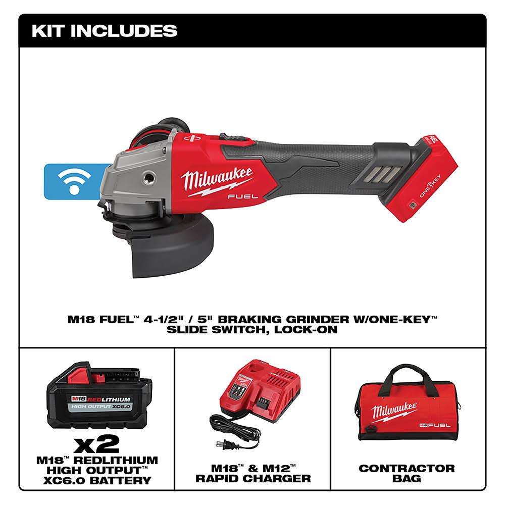 Milwaukee M18 FUEL 4 1/2″ / 5″ Braking Grinder ONE KEY Slide Switch Lock On Kit - Ascmtools