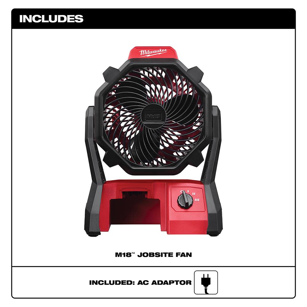 Milwaukee M18 Jobsite Fan (Tool Only) - Ascmtools