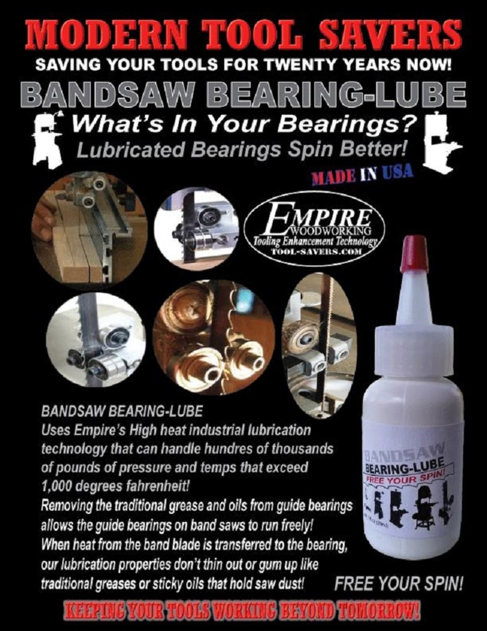 Empire Mfg Bandsaw Bearing Lube – 1 Oz. - Ascmtools