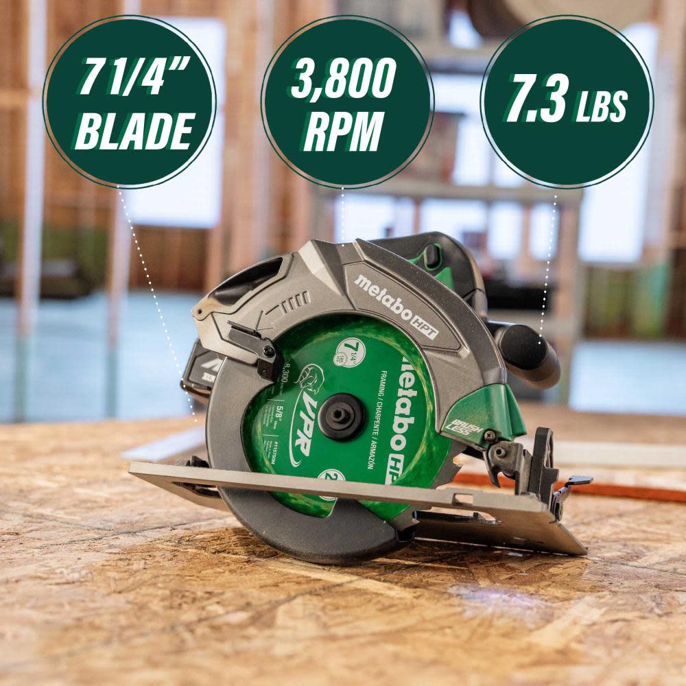 Metabo HPT 18V MultiVolt 7-1/4 Inch Cordless Circular Saw - Ascmtools