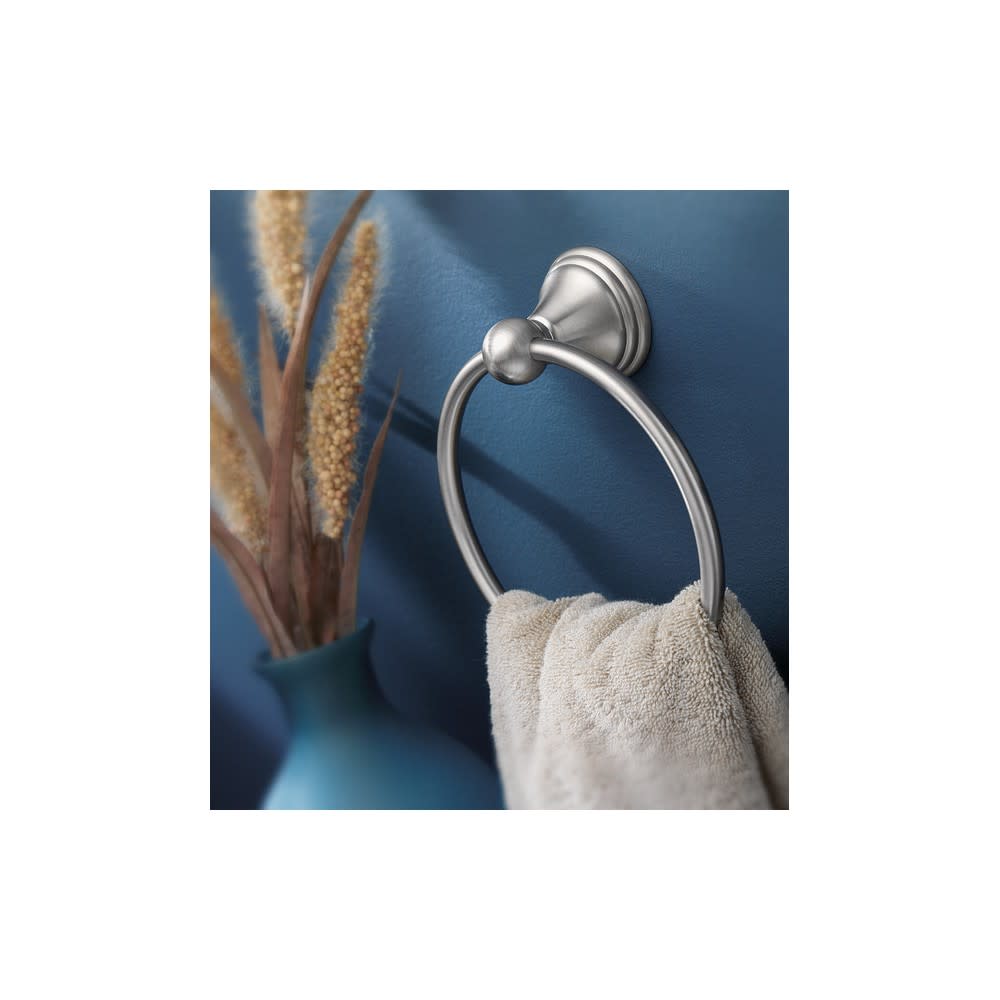 Moen Preston Towel Ring Brushed Nickel Die Cast Zinc - Ascmtools
