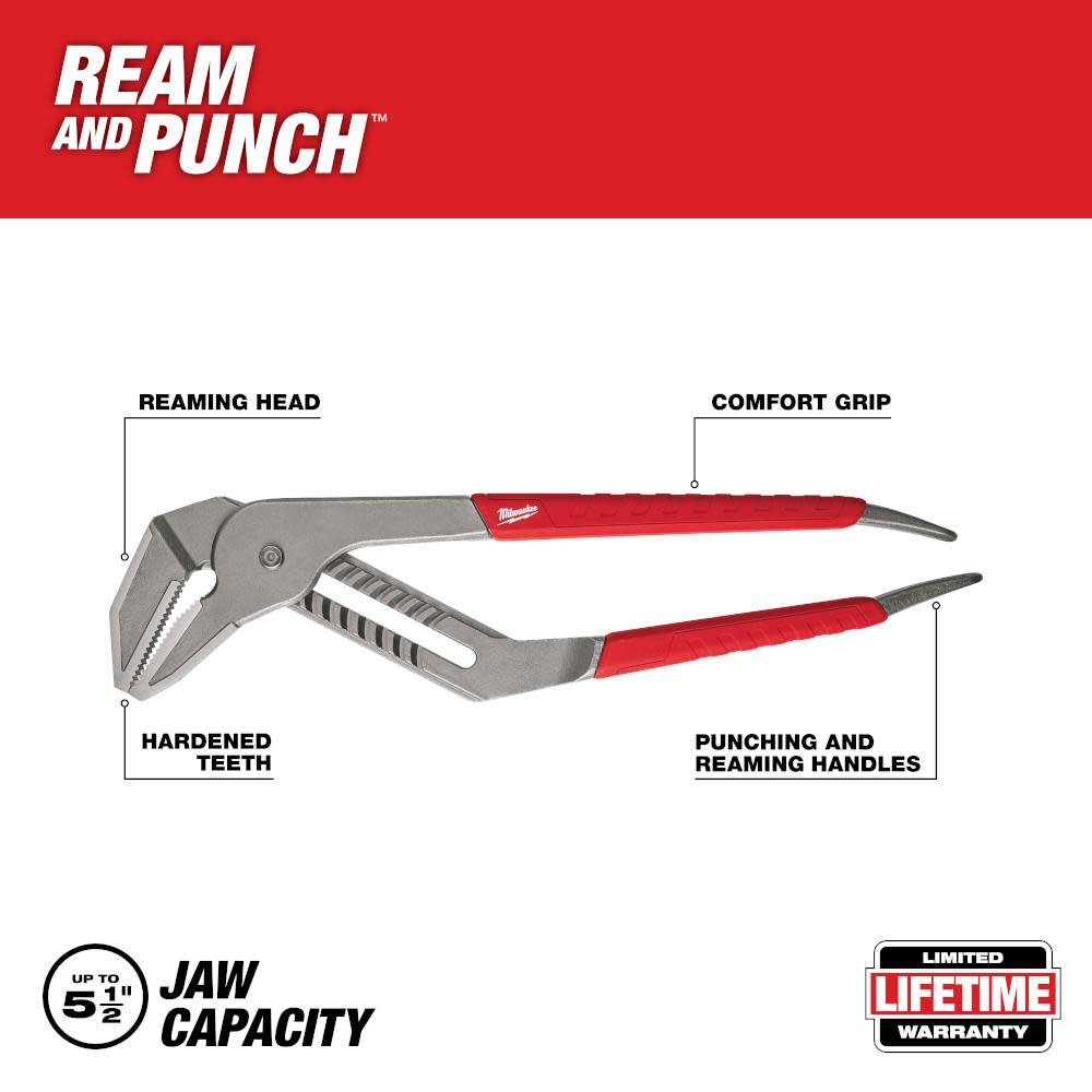 Milwaukee 20 In. Straight-Jaw Pliers - Ascmtools