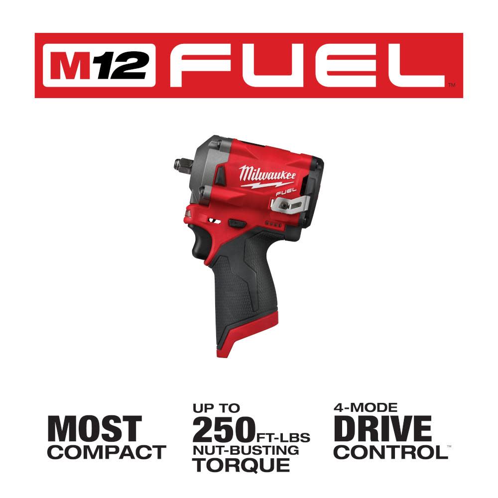 Milwaukee M12 FUEL Stubby 3/8 in. Impact Wrench - Ascmtools