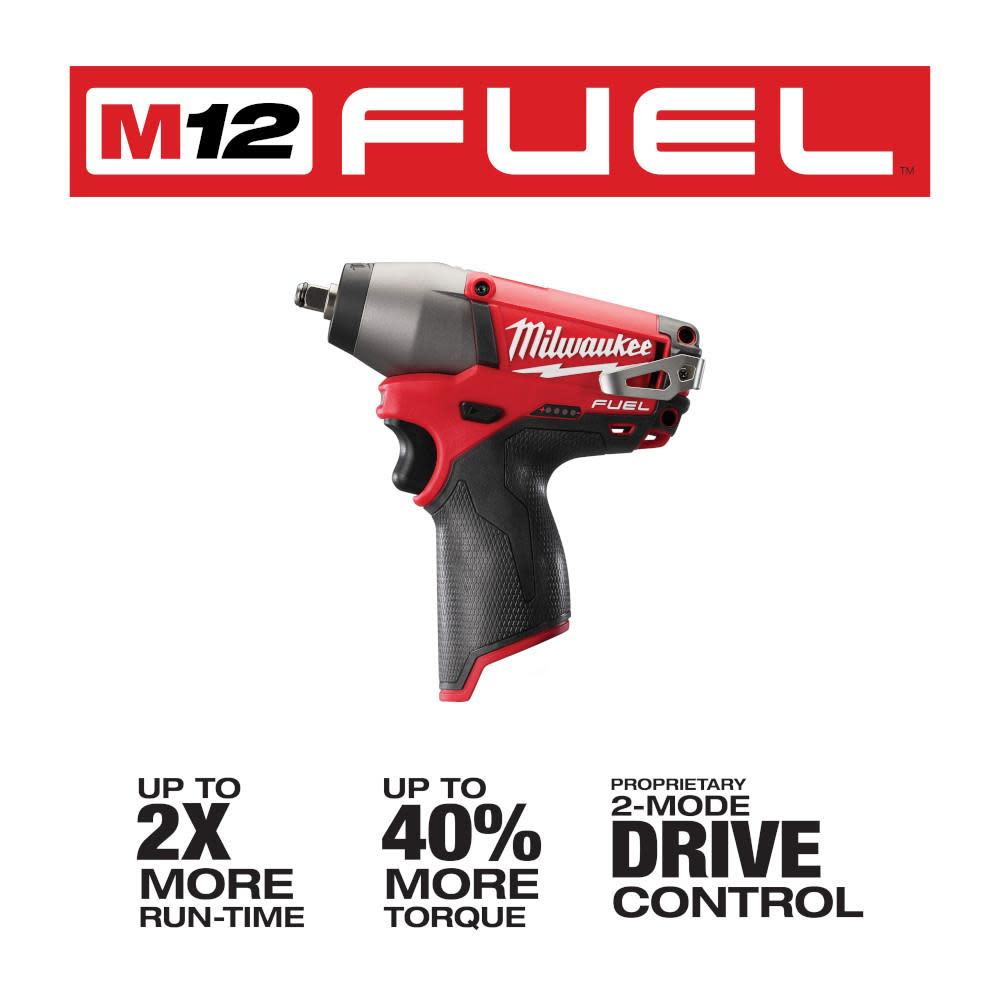 Milwaukee M12 FUEL 3/8 In. Impact Wrench (Tool Only) - Ascmtools