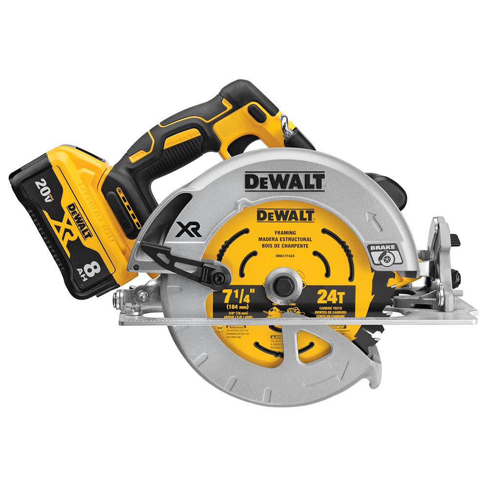 DEWALT 20V MAX* POWER DETECT XR Brushless 7-1/4In Circular Saw Kit - Ascmtools