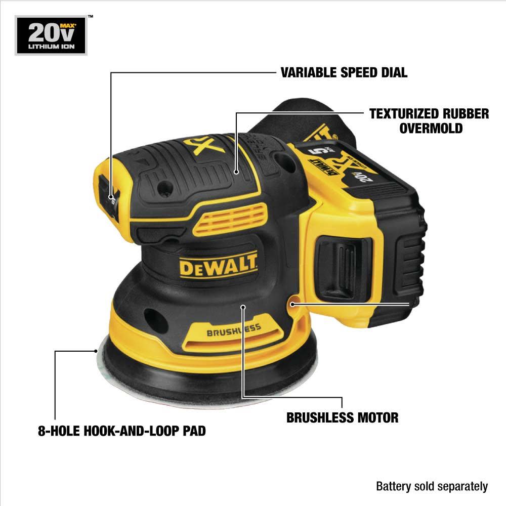 DEWALT 20V Variable Speed Random Orbital Sander Kit - Ascmtools