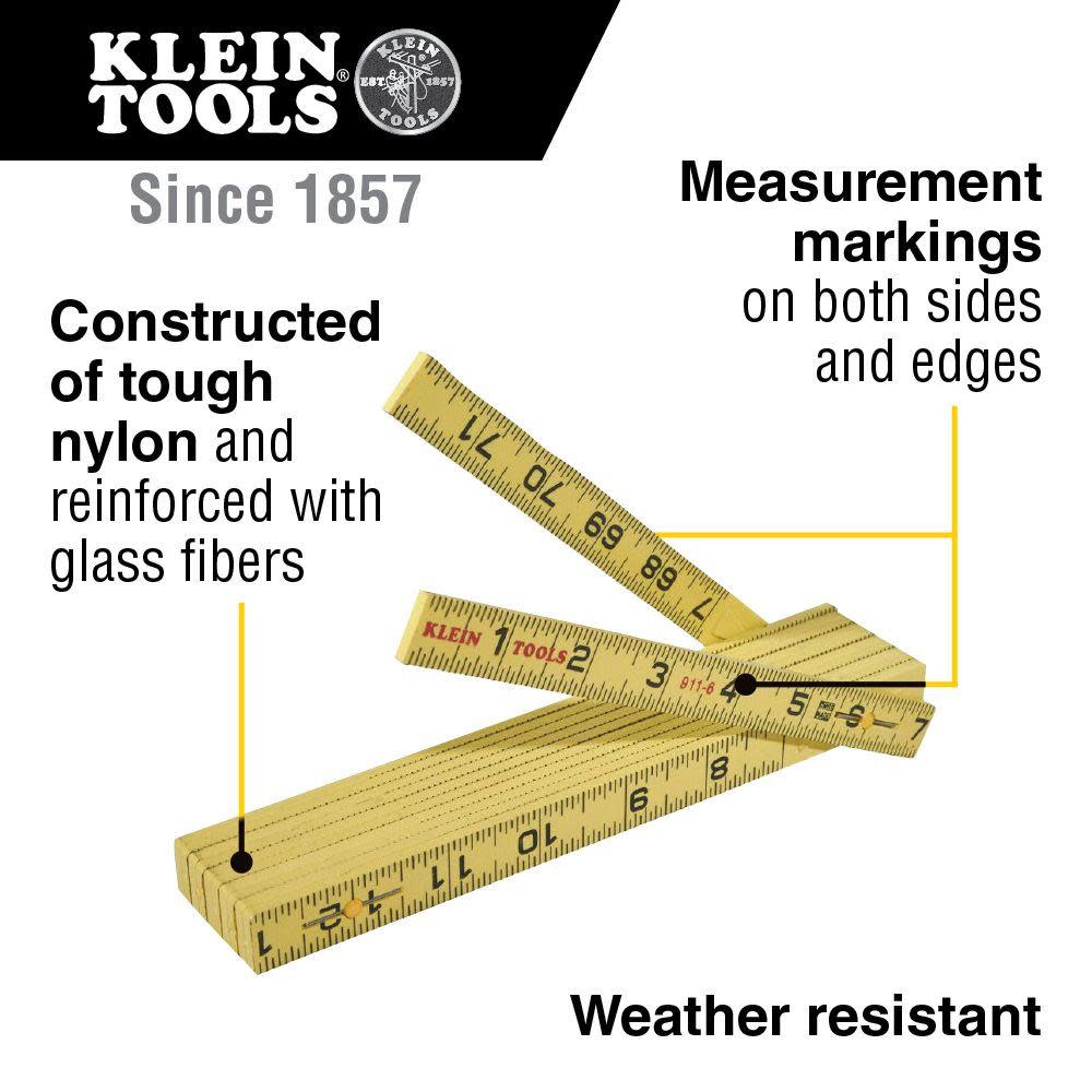 Klein Tools Fiberglass Folding Rule Outer Read - Ascmtools