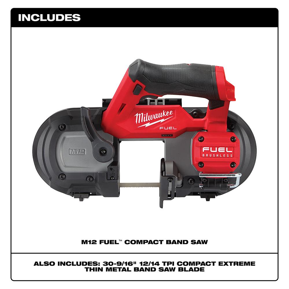 Milwaukee M12 FUEL Compact Band Saw Bare Tool - Ascmtools