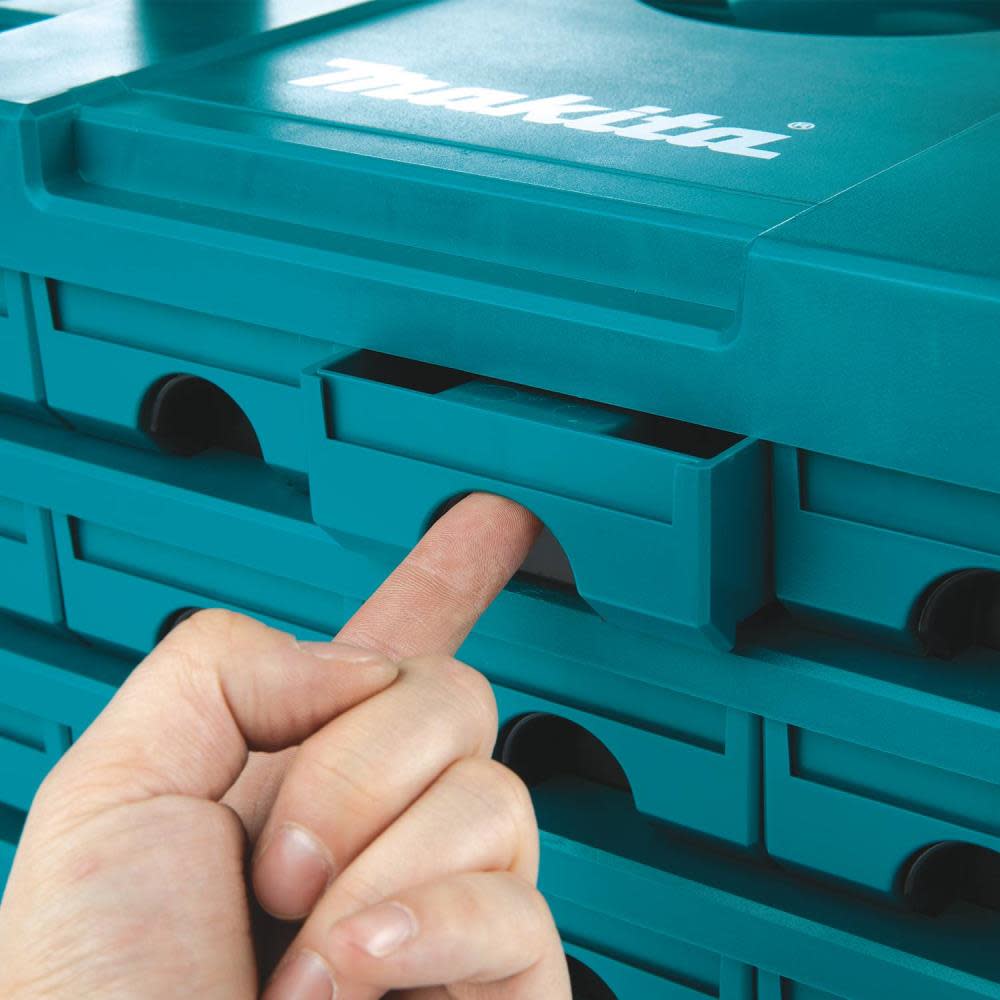 Makita MAKPAC 12 Drawer Interlocking Case 8 1/2″ x 15 1/2″ x 11 5/8″ - Ascmtools