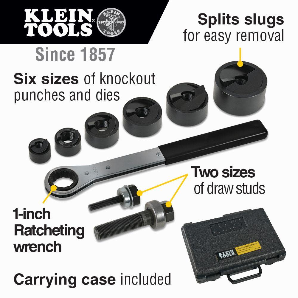Klein Tools Knockout Punch Set with Wrench - Ascmtools