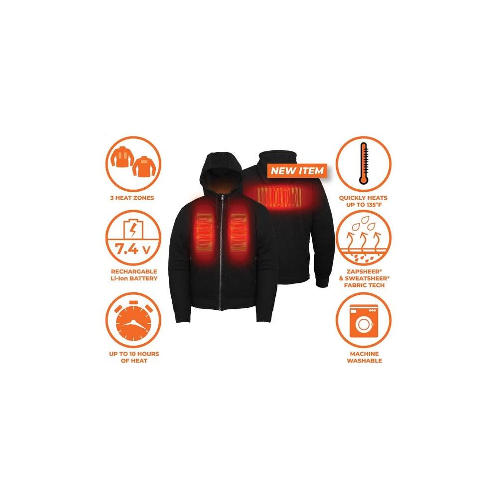 Mobile Warming Hoodie Mens Black Medium - Ascmtools