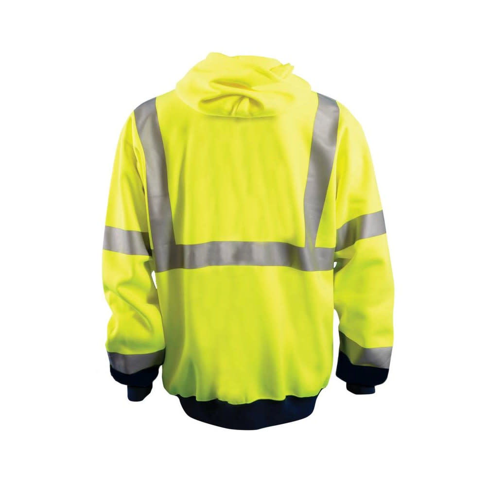 Occunomix Hi-Vis Yellow 9oz Full Zip Hoodie Sweatshirt 3X - Ascmtools