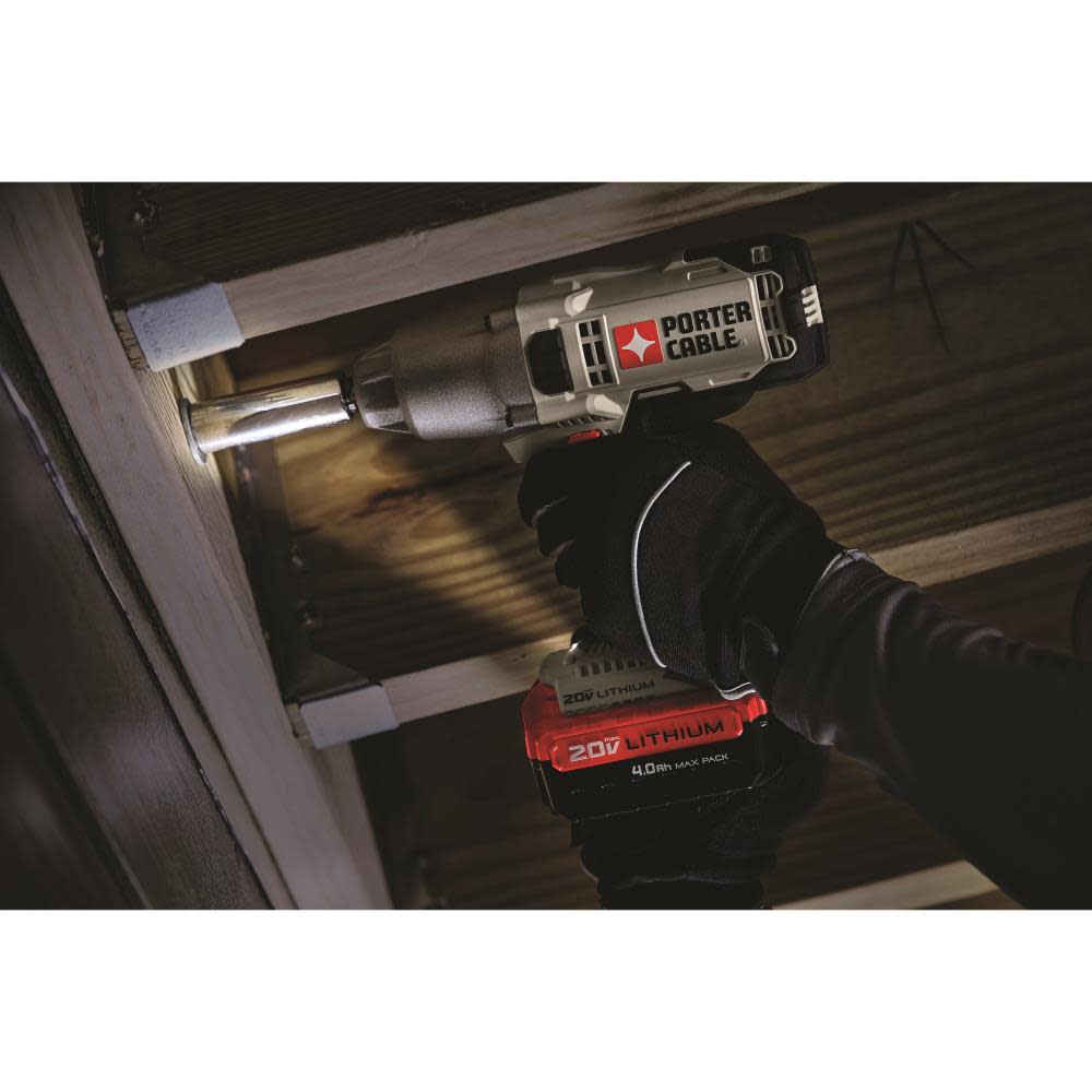 Porter Cable 20V 1/2-in Drive Cordless Impact Wrench with Battery Kit - Ascmtools