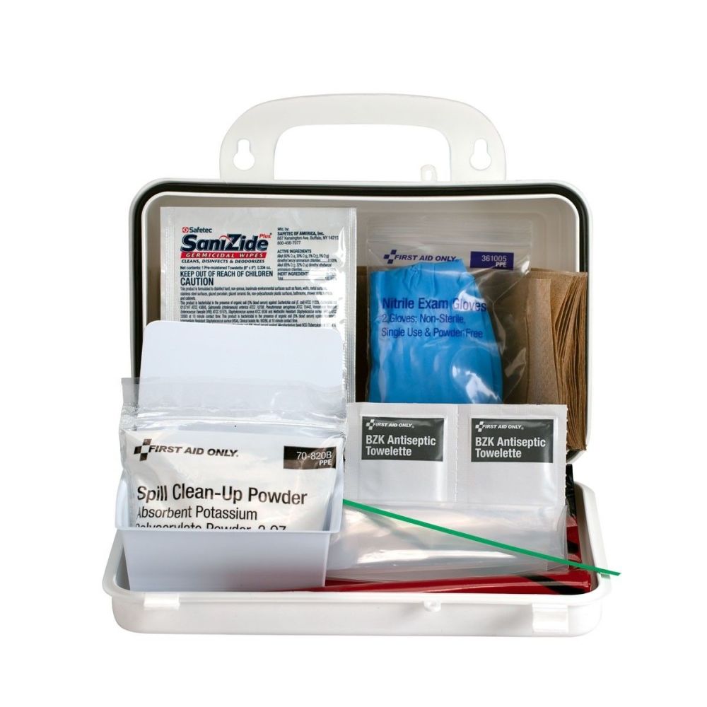 First Aid Only BBP Spill Clean Up Kit 20pc Plastic Case - Ascmtools