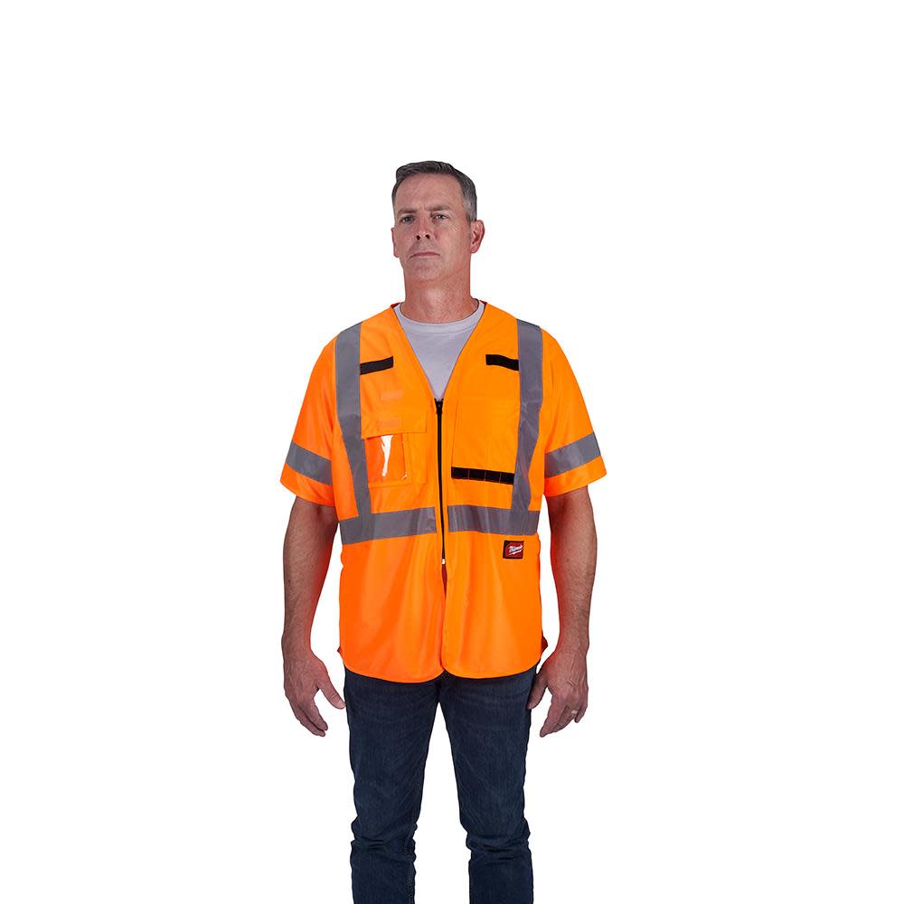 Milwaukee Class 3 High Visibility Orange Safety Vest – 4XL/5XL - Ascmtools