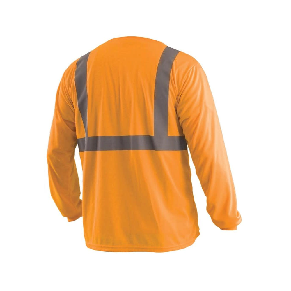 Occunomix Hi-Vis Orange Class 2 Classic Wicking Birdseye T-Shirt Long Sleeve 3X - Ascmtools