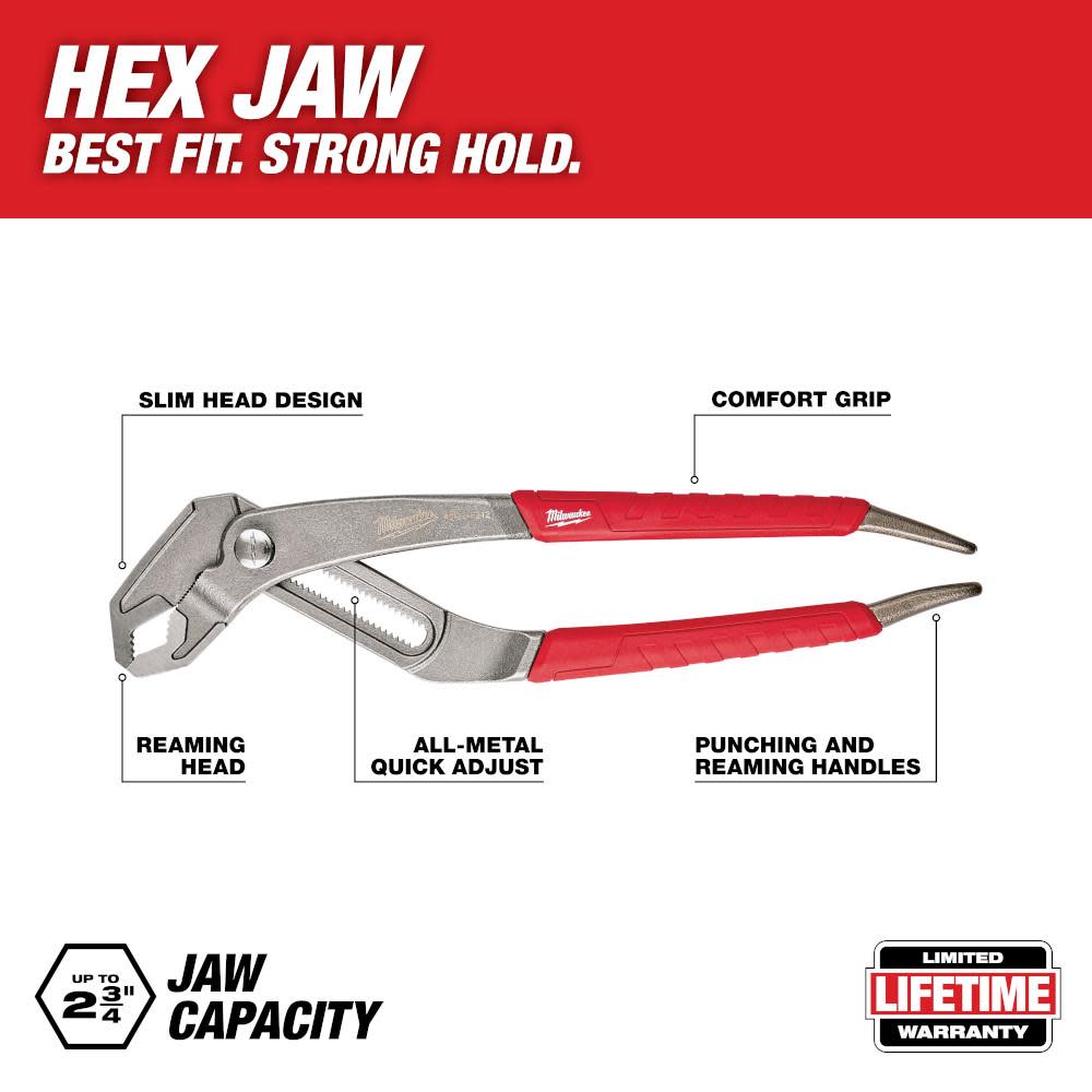Milwaukee 12 in. Hex-Jaw Pliers - Ascmtools