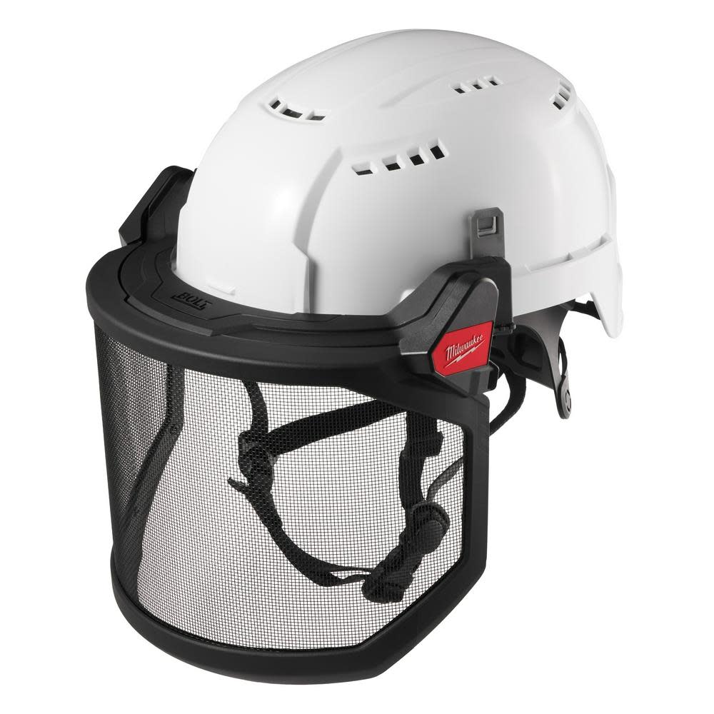Milwaukee BOLT Full Face Shield Metal Mesh Compatible with Safety Helmets & Hard Hats - Ascmtools