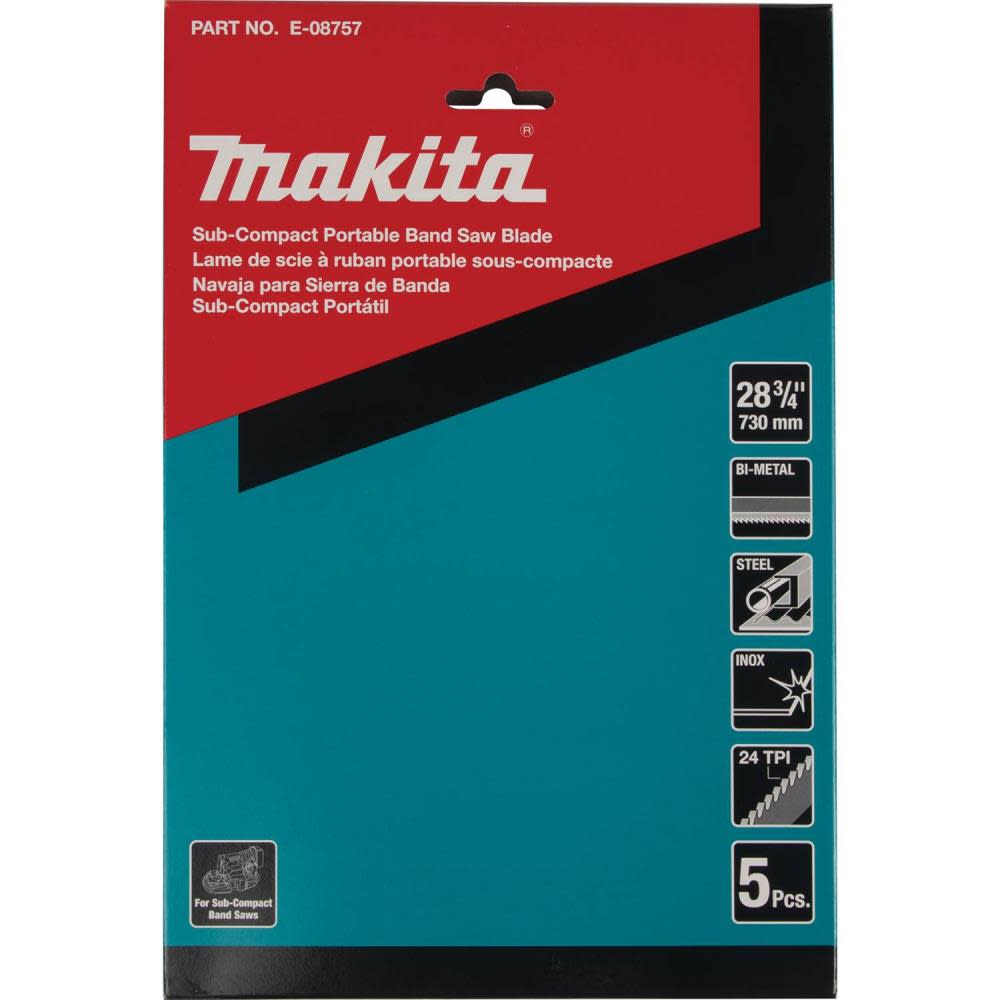 Makita Band Saw Blades Bi Metal Sub Compact Portable 28 3/4″ 24 TPI 5pk - Ascmtools