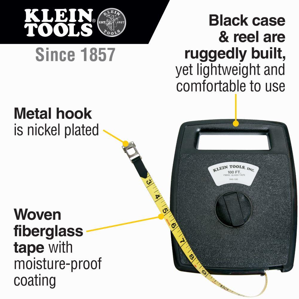 Klein Tools 100′ Woven Fiberglass Tape Case - Ascmtools