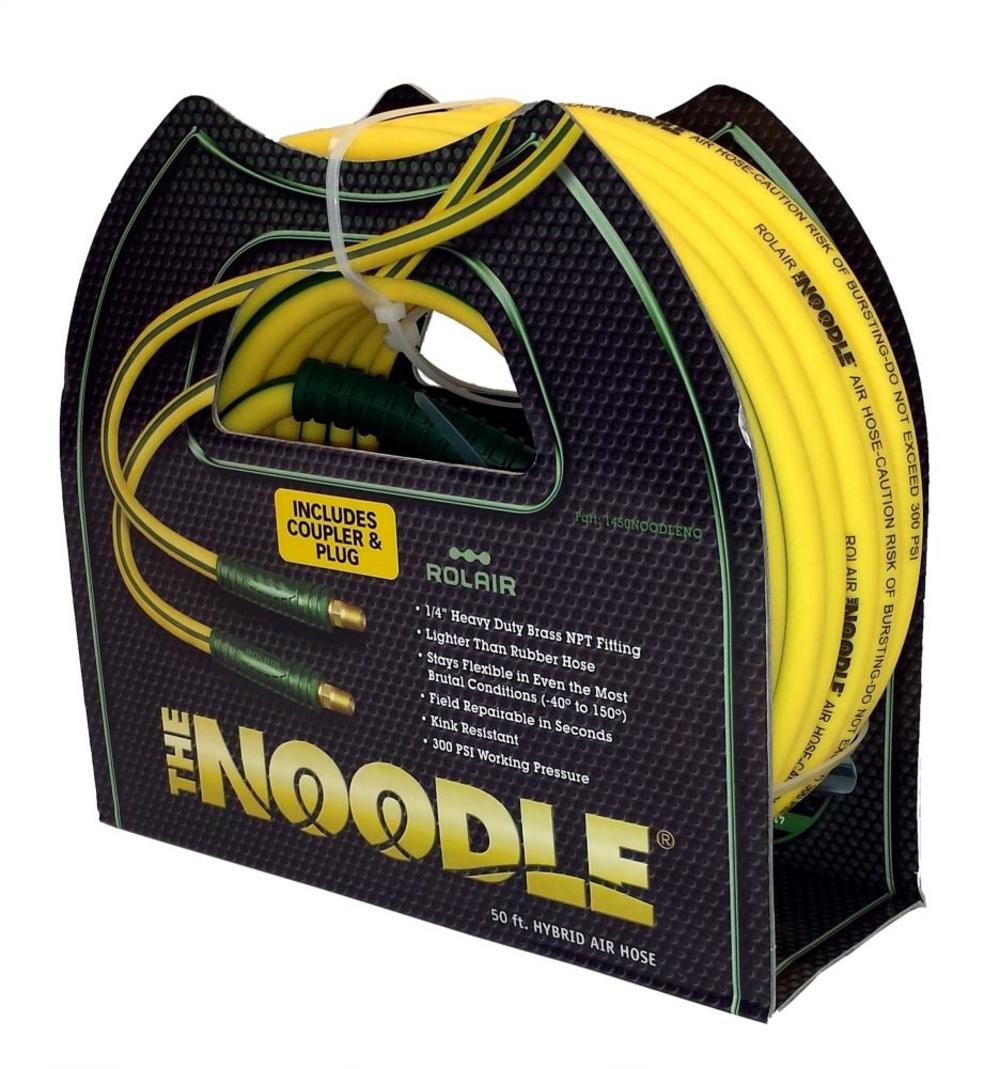 Rolair 3/8 In. x 50 Ft. Noodle Air Compressor Hose (incl. 1/4″ coupler/plug) - Ascmtools