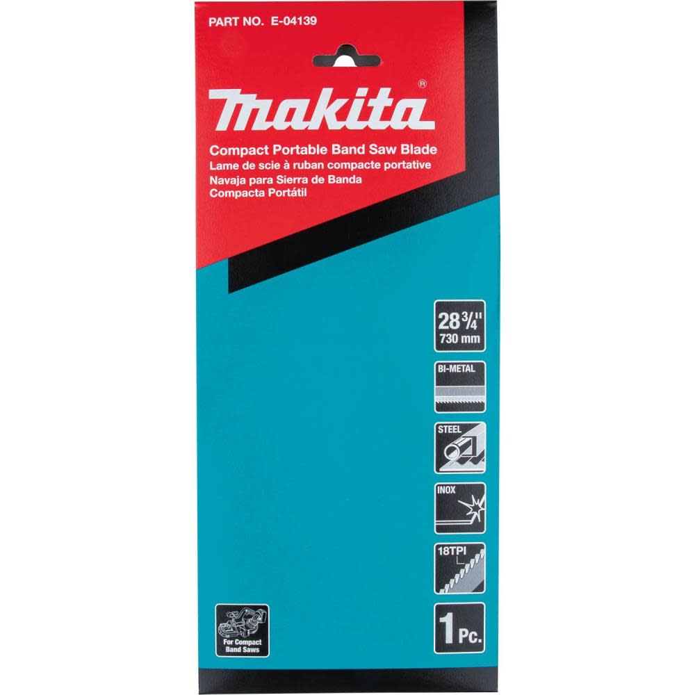 Makita 28-3/4″ 18 TPI Bi-Metal Sub-Compact Portable Band Saw Blade - Ascmtools