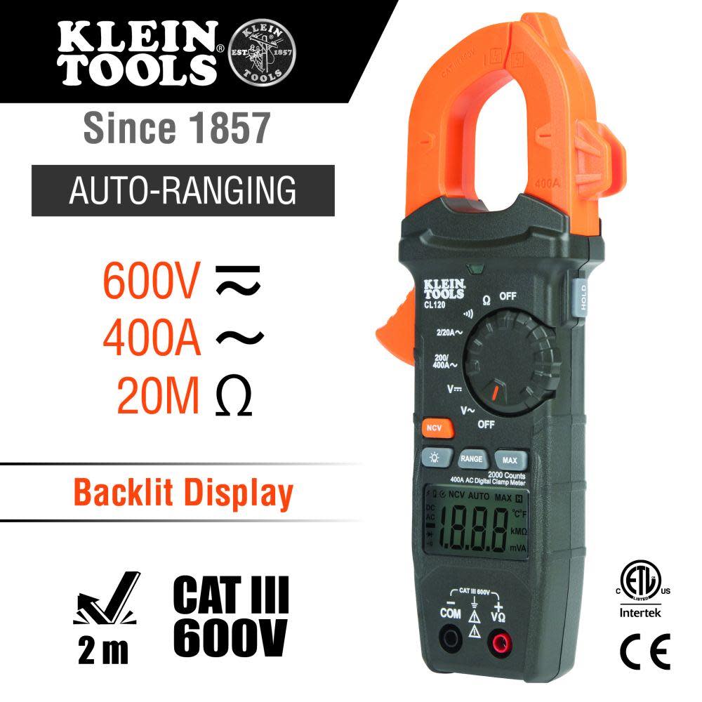 Klein Tools Auto-Ranging Digital Clamp Meter AC - Ascmtools