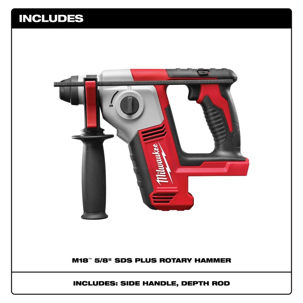 Milwaukee M18 Cordless 5/8″ SDS Plus Rotary Hammer Bare Tool - Ascmtools