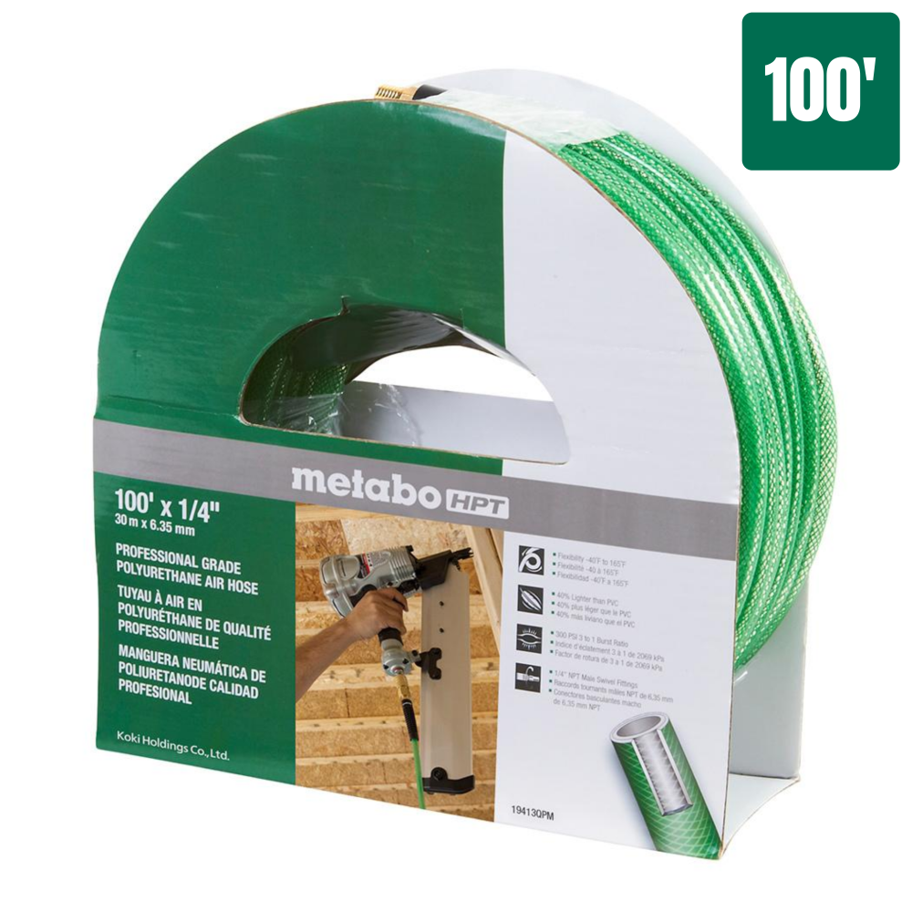Metabo HPT Air Hose 1/4″ x 100′ - Ascmtools