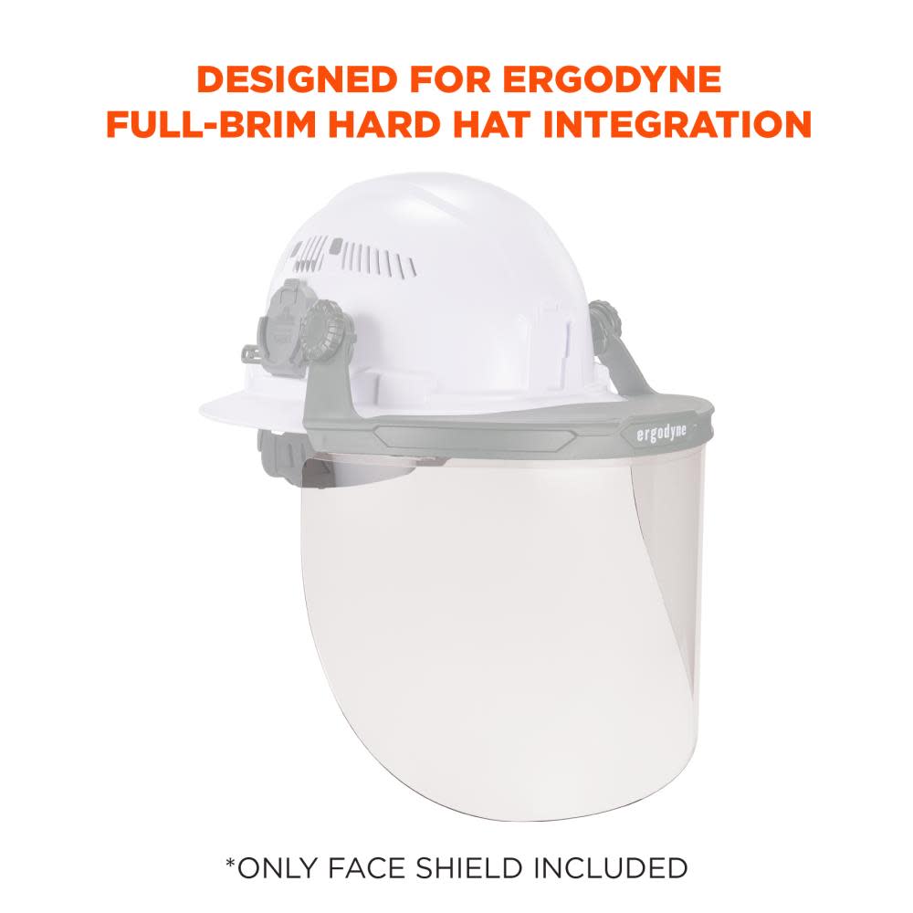 Ergodyne Clear Face Shield Replacement for Full Brim - Ascmtools