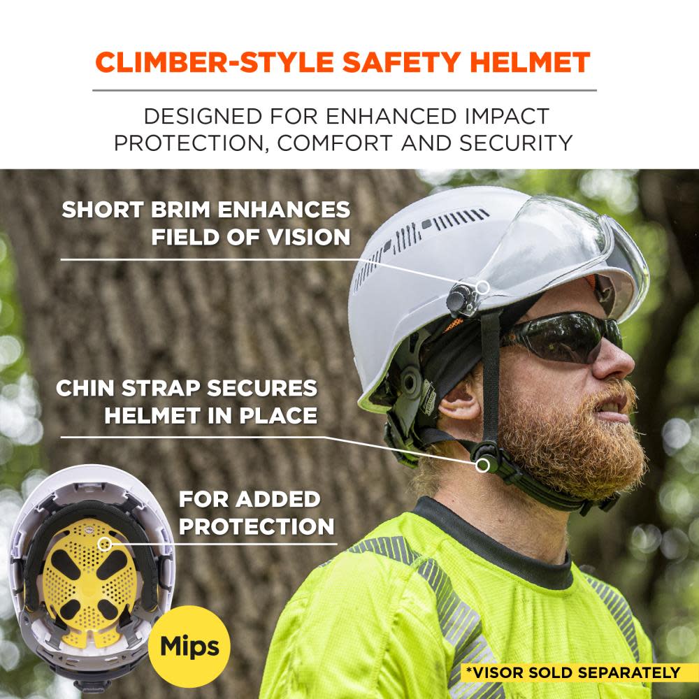 Ergodyne Skullerz 8975 MIPS Safety Helmet Class C with MIPS Technology White - Ascmtools