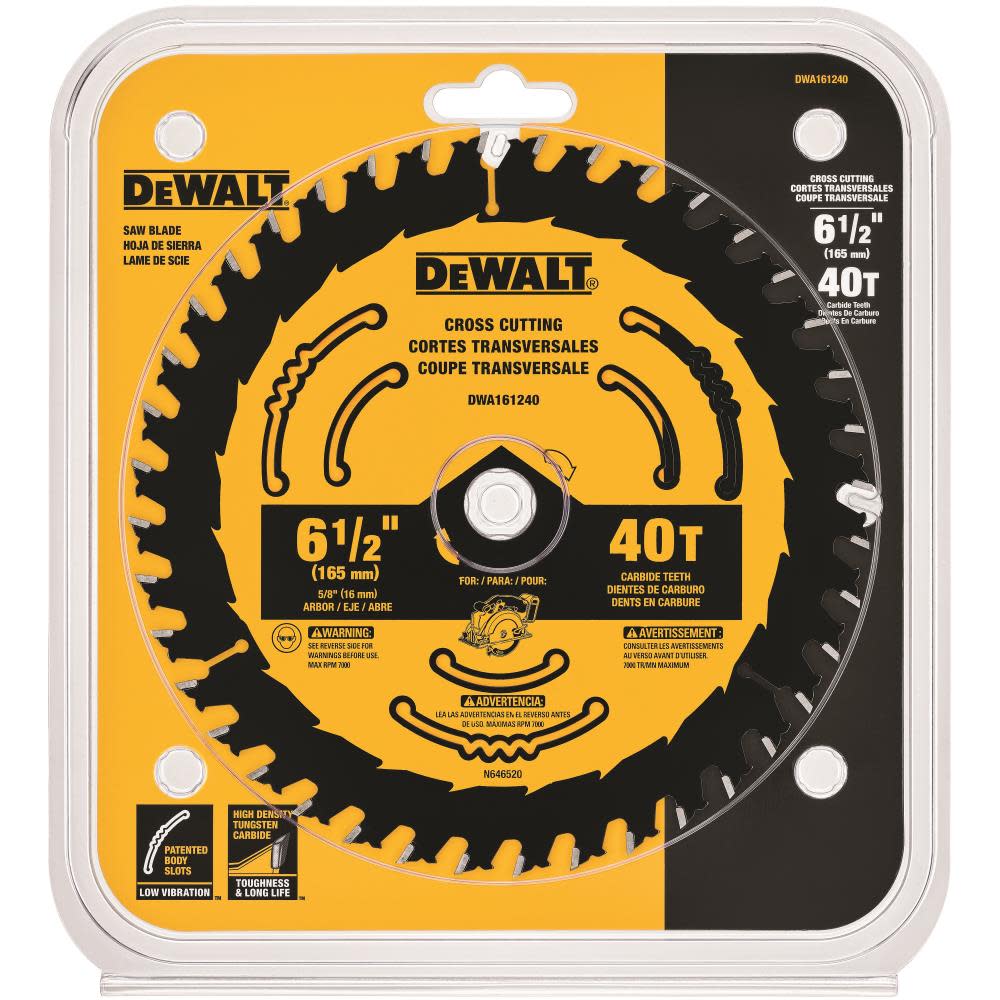 DEWALT 6-1/2 In. 40T Circular Saw Blade 1 - Ascmtools