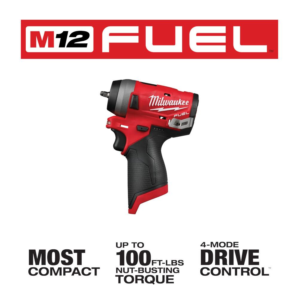 Milwaukee M12 FUEL Stubby 1/4 in. Impact Wrench - Ascmtools
