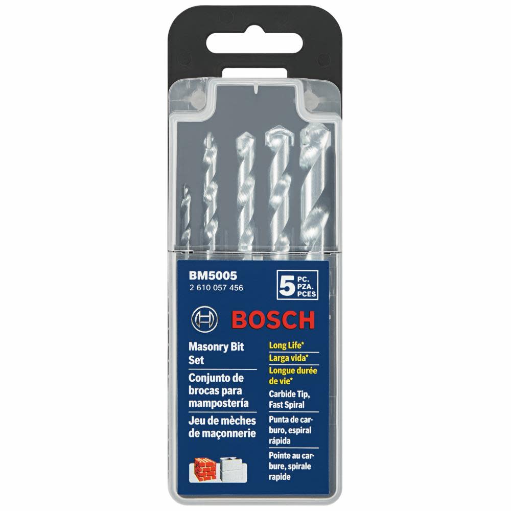 Bosch Fast Spiral Rotary Masonry Bit Set 5pc - Ascmtools