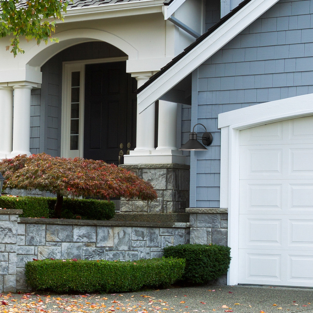 Globe Electric Sebastien Modern Wall Sconce 1 Light Black Outdoor - Ascmtools