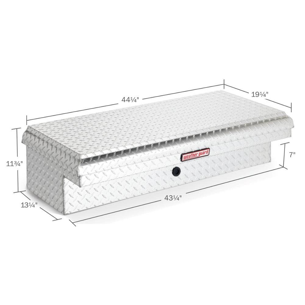 Weather Guard 44.25-in x 19.25-in x 11.75-in Silver Aluminum Universal Truck Tool Box - Ascmtools