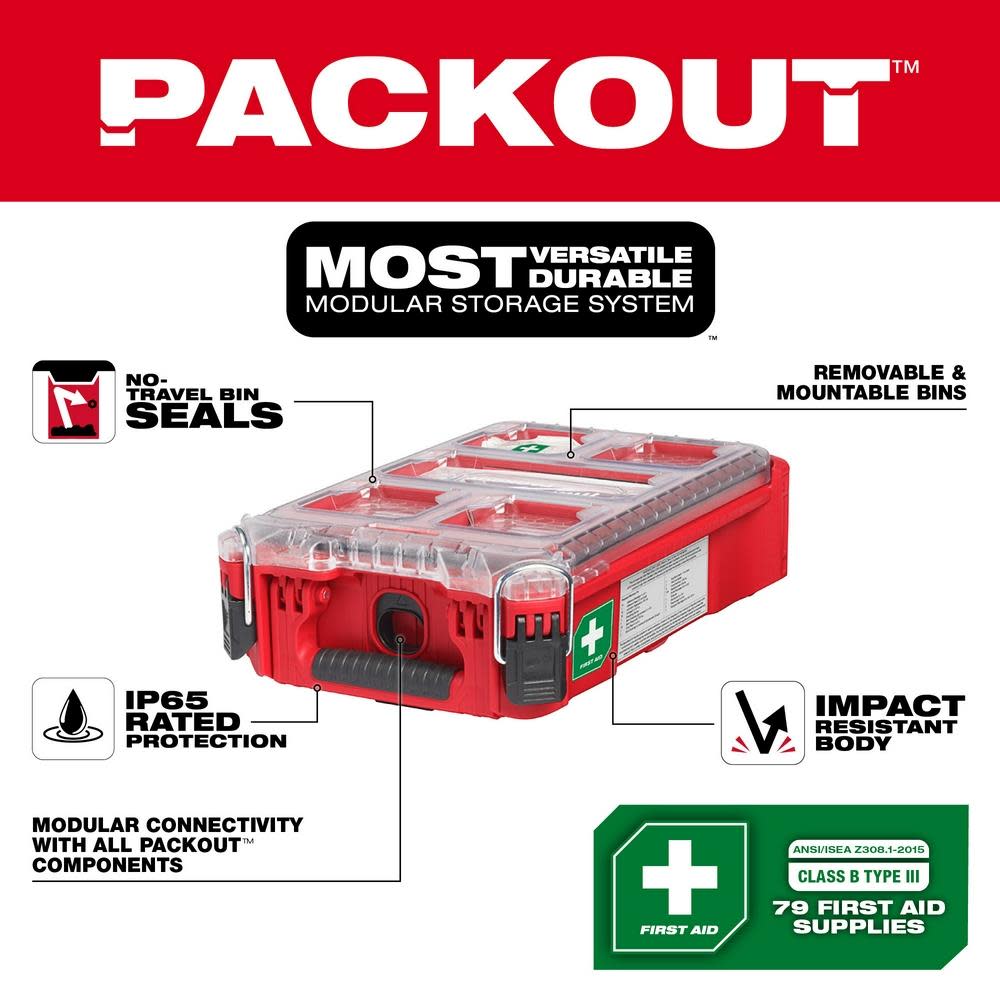 Milwaukee PACKOUT First Aid Kit 79pc Class A Type III - Ascmtools