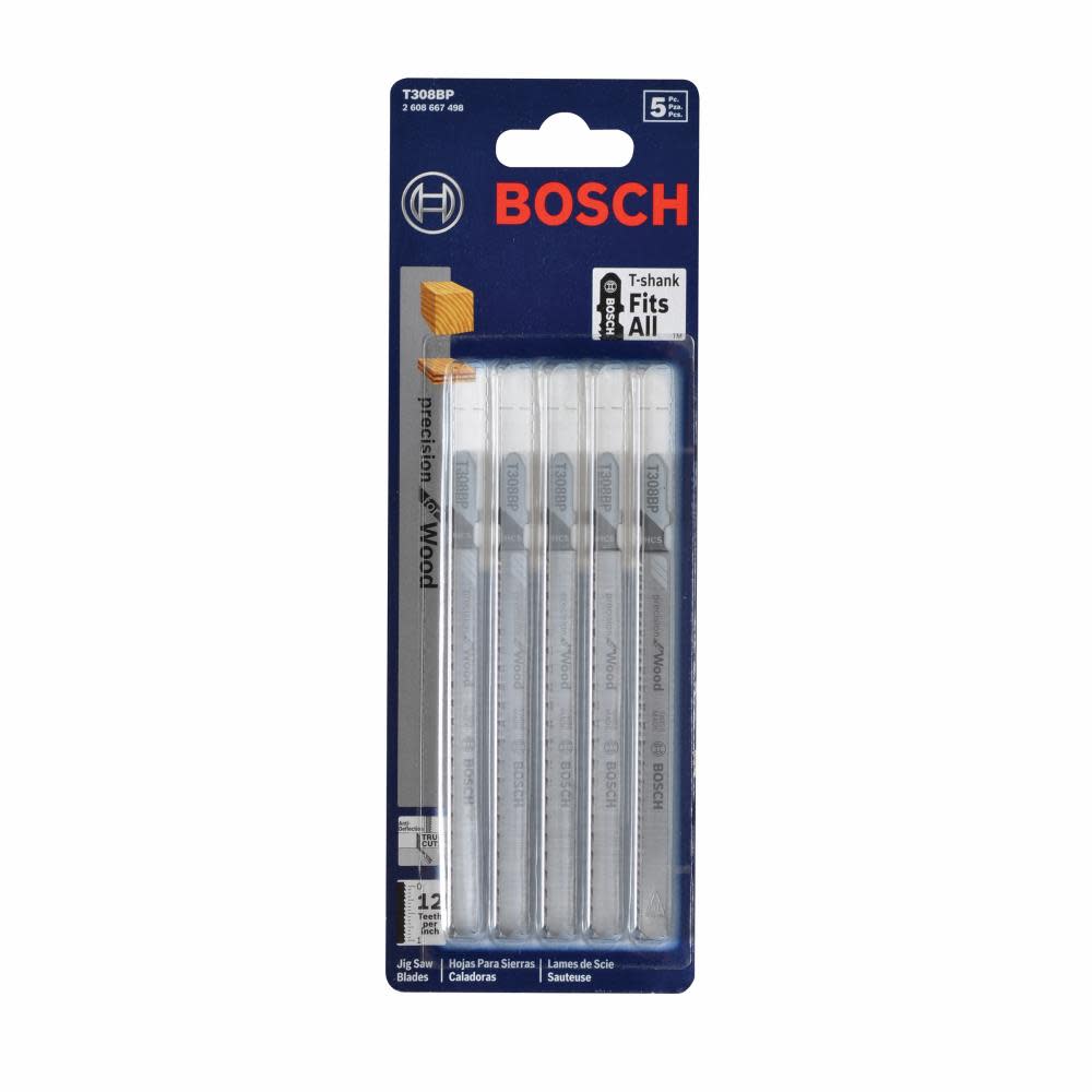 Bosch 5 pc. 4-5/8 In. 12 TPI Precision for Wood Jig Saw Blades - Ascmtools