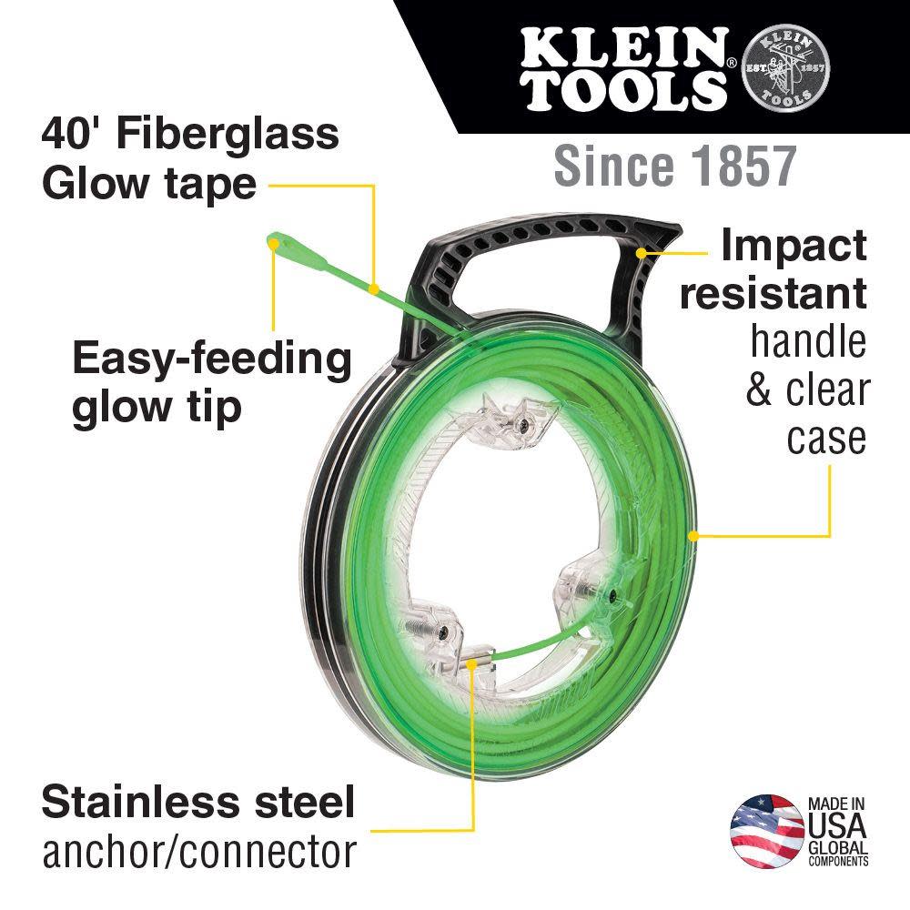 Klein Tools Glow Fish Tape 40 Foot - Ascmtools