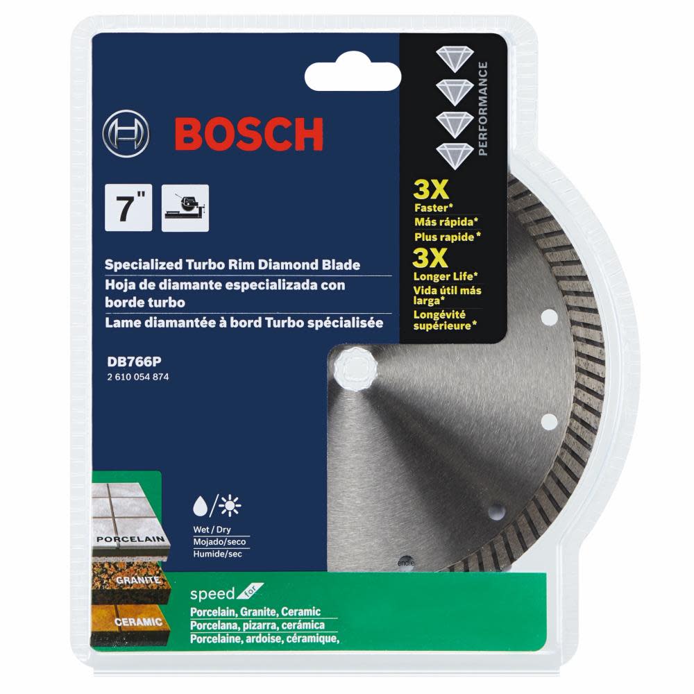 Bosch 7″ Specialized Turbo Rim Diamond Blade for Porcelain - Ascmtools