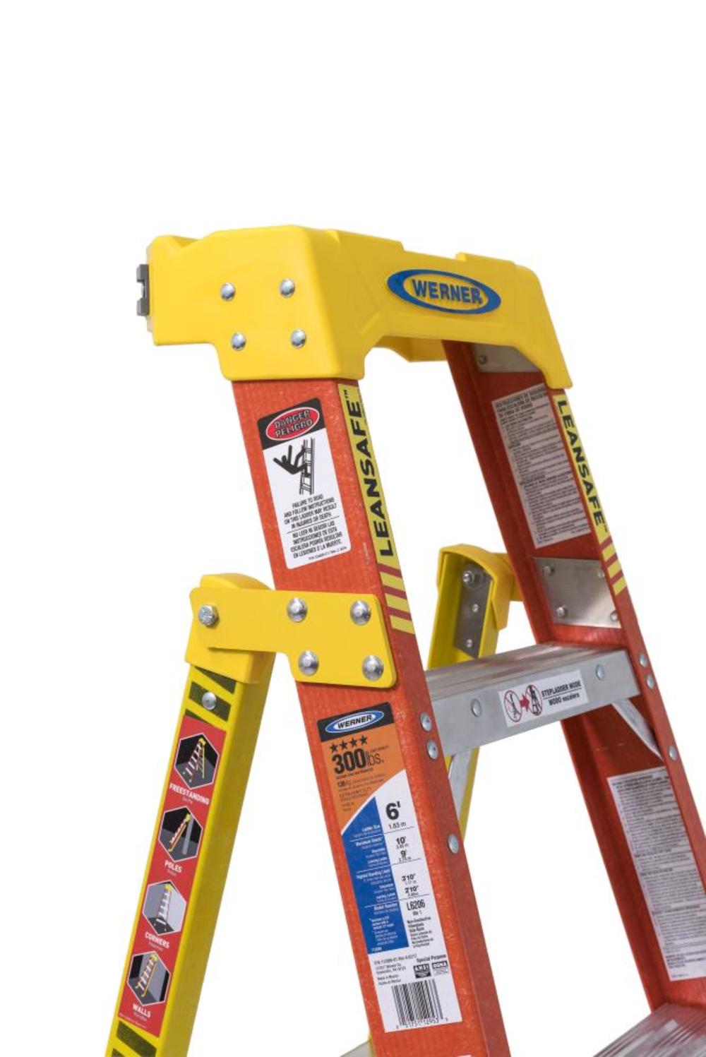 Werner 12Ft LEANSAFE Type IA Fiberglass Leaning Ladder - Ascmtools