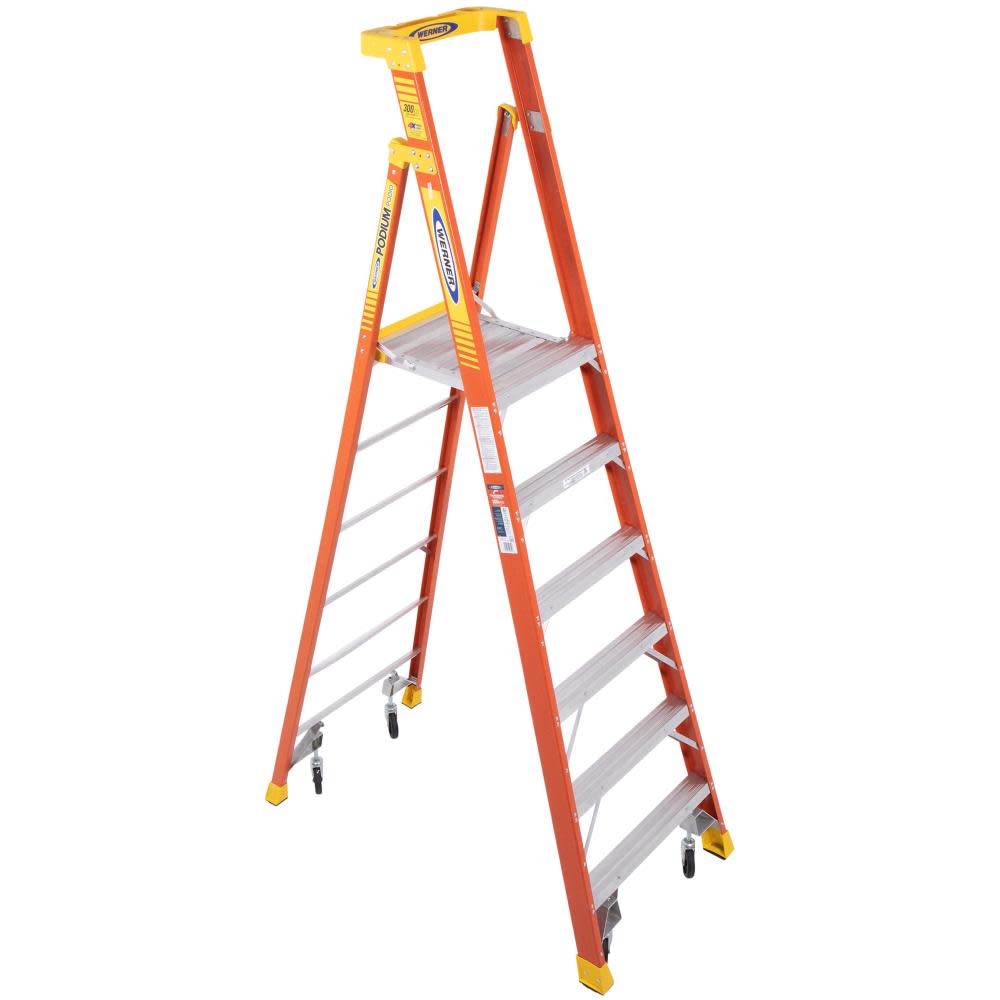 Werner Podium 6-ft Fiberglass 300-lb Type IA Platform Ladder - Ascmtools