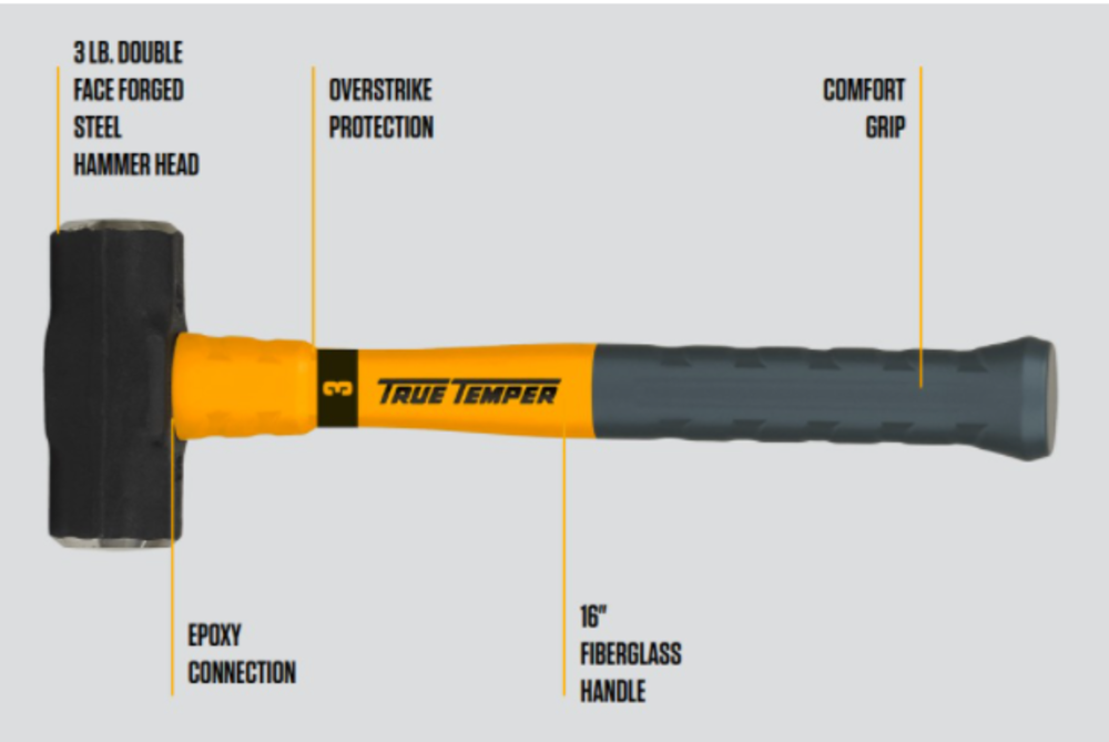 True Temper TOUGHSTRIKE Engineer Hammer 3lbs - Ascmtools