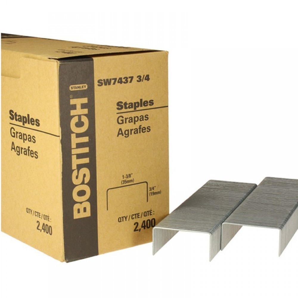 Bostitch 1-3/8 x 3/4 In. 2.4M Galvanized Carton Closing Staples – 2400/Box - Ascmtools