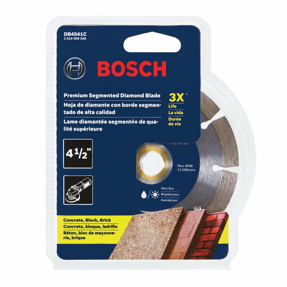 Bosch 4 1/2″ Premium Segmented Rim Diamond Blade for Universal Rough Cuts - Ascmtools