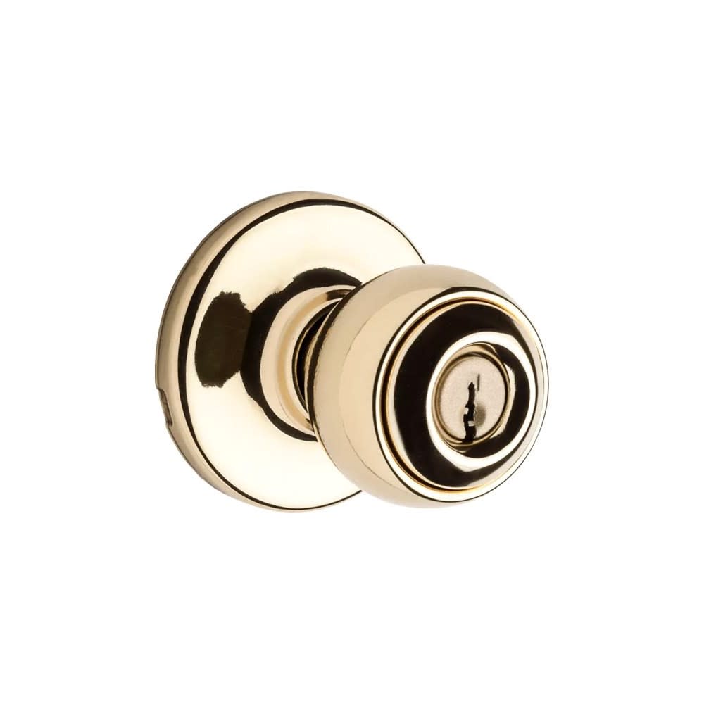 Kwikset Polished Brass Security Keyed Entry Exterior Polo Lockset Knob - Ascmtools